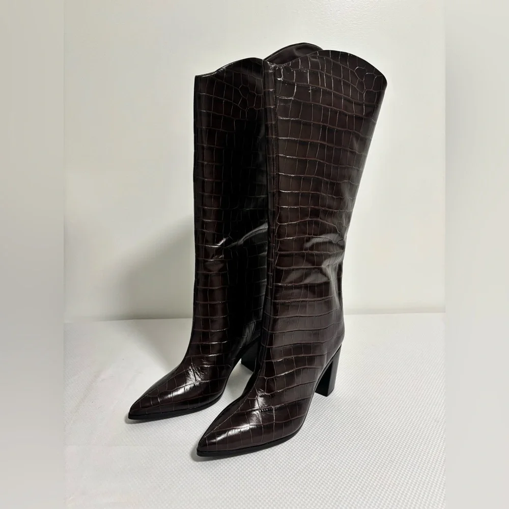 NEW SCHUTZ MARYANA BLOCK BOOT Women’s Size: 10.5B Dark Chocolate